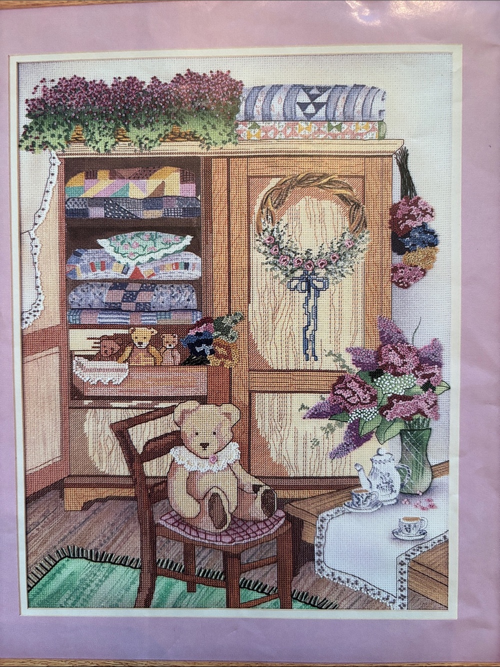Something Special Teddy and Quilt Cabinet Cross Stitch